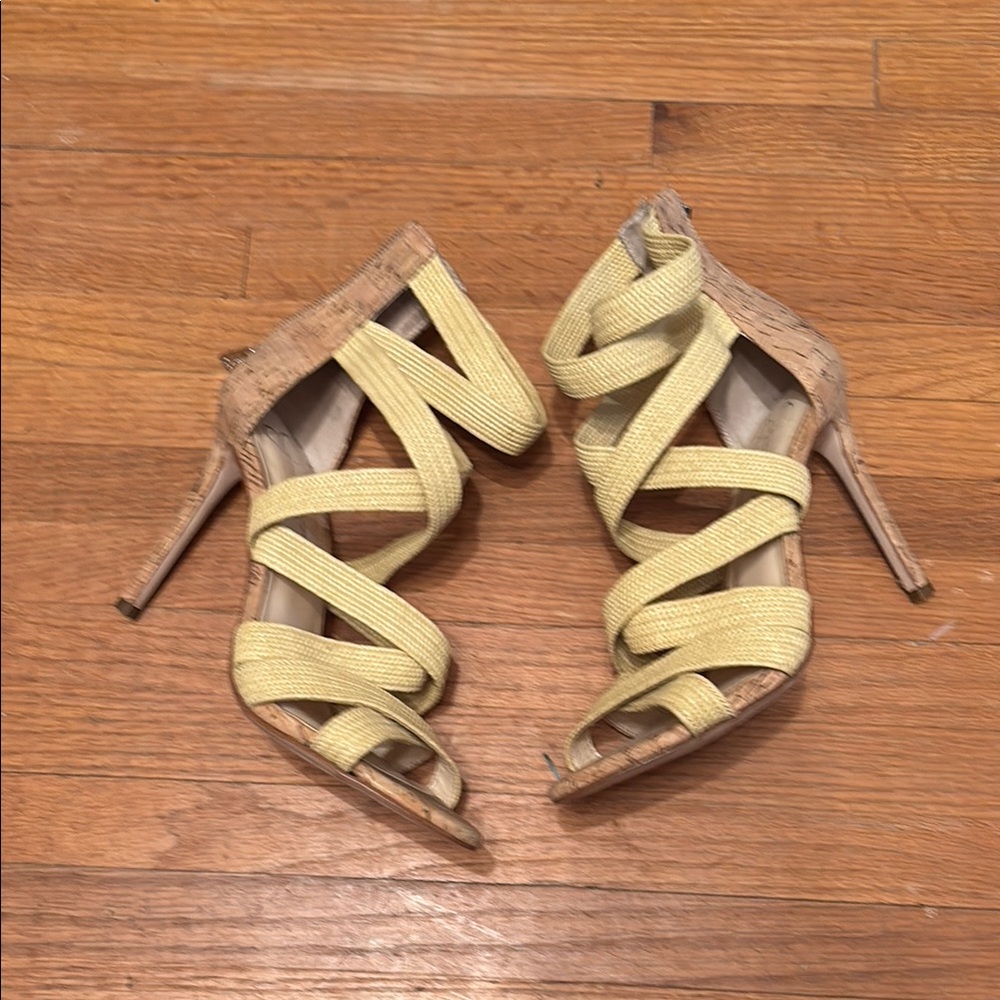 Jessica Simpson Yellow Strappy Heels